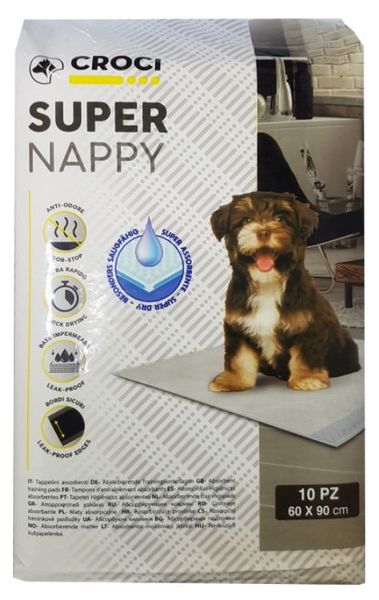 Одноразові пелюшки для собак Croci Super Nappy 90*60 см, 10 пелюшок в упаковці (C6OI0012) 5211 фото