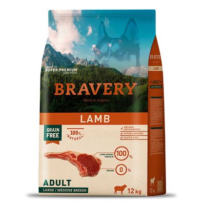 Бравери Bravery Lamb Large/Medium Dog сухой корм с ягнёнком для собак средних и крупных пород, 12 кг (2246) 6545 фото