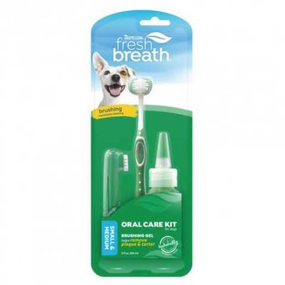 Набор Свежее Діхание TropiClean Fresh Breath Oral Care Kit for Small Dog для мелких собак, гель 59 мл + 2 щетки (001282) 6750 фото