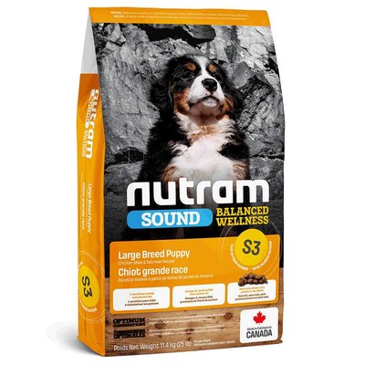 Нутрам S3 Nutram Sound BW Puppy Large Breed сухой корм с курицей для щенков крупных пород, 11,4 кг (S3_11.4kg) 6390 фото