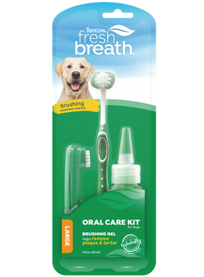 Набір Свіже Дихання TropiClean Fresh Breath Oral Care Kit for Large Dog для великих собак, гель 59 мл + 2 щітки (001299) 6751 фото