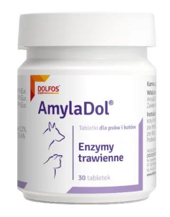 Амиладол Долфос пищевая добавка энзимы при нарушении пищеварения у собак и кошек, 30 таблеток 344 фото
