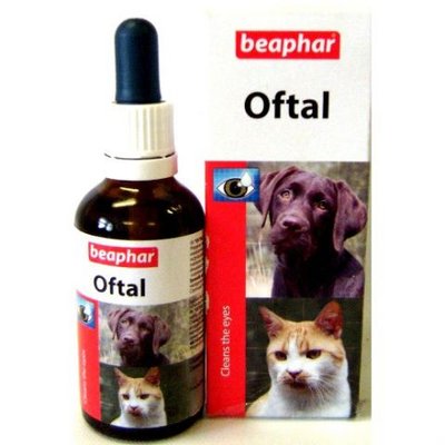 Офтал Бефар Oftal Beaphar засіб для очищення очей та видалення слізних плям у собак та котів, 50 мл 5054 фото