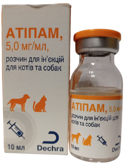 Атипам 5мг/мл Dechra Atipam для усунення седативного і аналгезуючої дії у собак і кішок , 10 мл 4180 фото