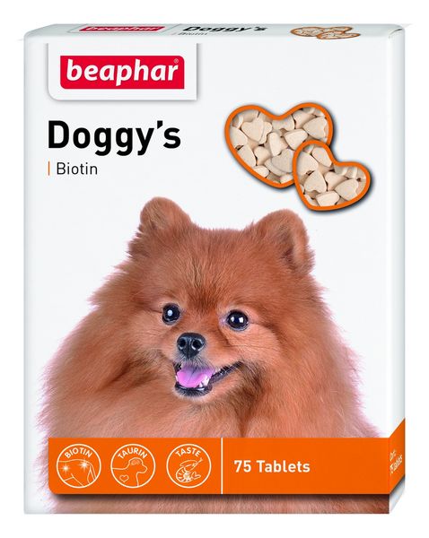 Доггис + Биотин Doggy's + Biotin Beaphar витаминизированное лакомство с биотином для собак, 75 таблеток 247 фото