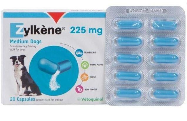 Зилкене 225 мг Zylkene успокоительное антистрессовое средство для средних пород собак, 10 капсул, блистер 1275 фото