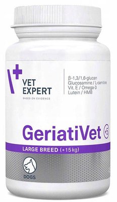 Геріатiвет GeriatiVet Large Breed вітаміни для собак старше 7 років вагою більше 15 кг, 45 таблеток 4694 фото