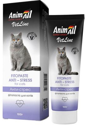 Фитопаста АнимАлл AnimAll VetLine Antistress для профилактики стрессовых состояний у кошек, 100 гр 4698 фото