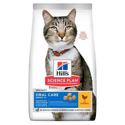 Хілс Hill's SP Feline Adult Oral Care Chicken корм для зменшення утворення зубного каменю у кішок, 1,5 кг (604142) 7699 фото
