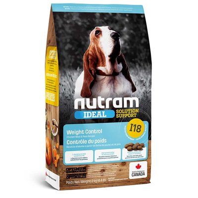 Нутрам I18 Nutram Ideal SS Weight Control Dog сухий корм з куркою для собак схильних до ожиріння, 2 кг (I18_(2kg) 6392 фото