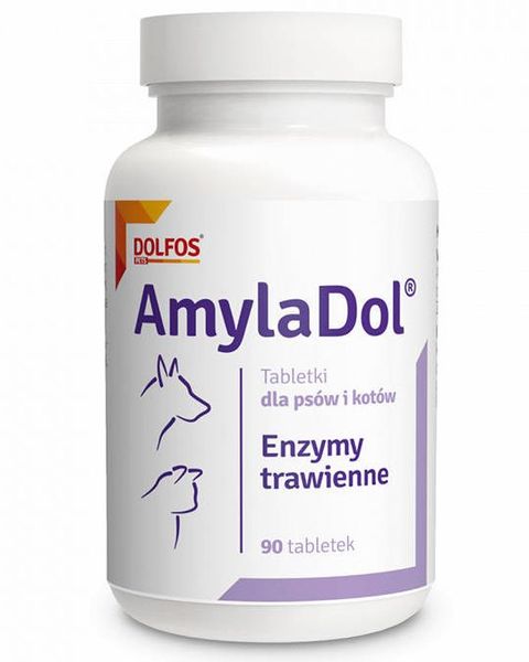 Амиладол Долфос пищевая добавка энзимы при нарушении пищеварения у собак и кошек, 90 таблеток 345 фото