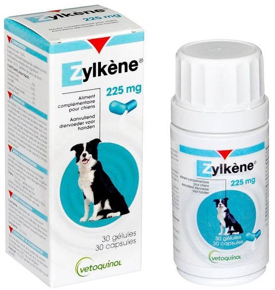 Зилкене 225 мг Zylkene успокоительное антистрессовое средство для средних пород собак, 30 капсул 1015 фото