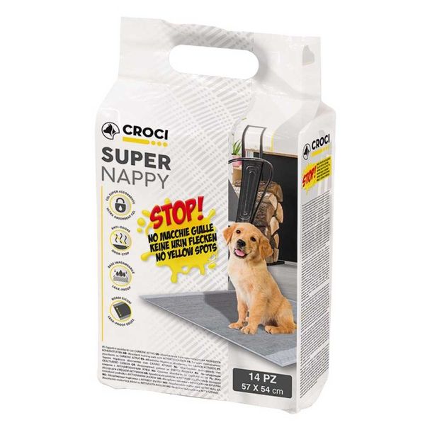 Пеленки для собак Croci Super Nappy 57*54 с активированным углем, 14 пелёнок в упаковке (C6028170) 5213 фото
