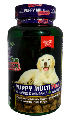 Вітаміни Паппі Мульті Плюс Puppy Multi Plus Primo Pup з ехінацеєю для зміцнення імунітету у цуценят, 60 таблеток 3904 фото