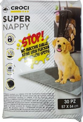 Пелюшки для собак Croci Super Nappy 57*54 з активованим вугіллям, 30 пелюшок в упаковці (C6028172) 5214 фото