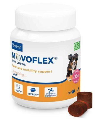 Мовофлекс Virbac Movoflex L таблетки для підтримки здоров'я, рухливості суглобів у собак вагою понад 35 кг, 30 таблеток по 6 гр 12531 фото