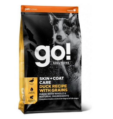 Гоу! Шкіра + Шерсть Go! Solutions Skin + Coat Care Duck Recipe with Grains for Dogs сухий корм із качкою для собак, 1,6 кг (FG00014) 6092 фото