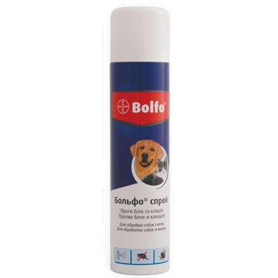 Больфо Bolfo спрей проти бліх, вошей, волосоїдів та іксодових кліщів для собак і кішок, 250 мл 363 фото