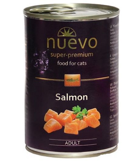 Нуево 400 гр Nuevo Cat Adult Salmon вологий консервований корм із лососем для котів (95102) 7012 фото