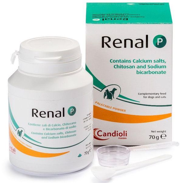 Ренал П Кандіолі Renal Р Candioli при хронічній нирковій недостатності у кішок і собак, 70 гр порошок (PAЕ4481) 4018 фото