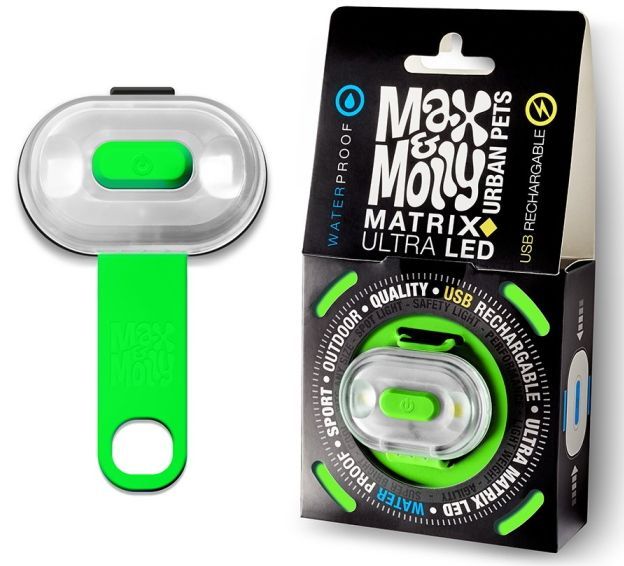 Ліхтарик світлодіодний Зелений Лайм Max & Molly Matrix Ultra LED Safety light - Lime Green для прогулянки з собакою в темряві (800014) 5772 фото