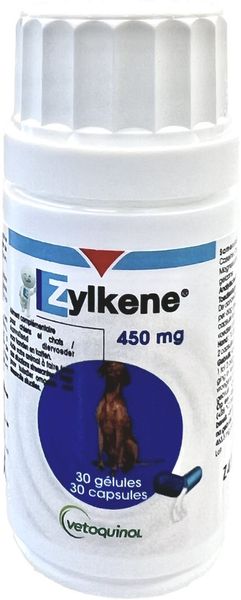 Зилкене 450 мг Zylkene успокоительное антистрессовое средство для крупных пород собак, 30 капсул 1016 фото
