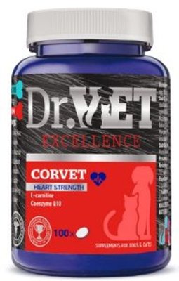 Корвет Dr.Vet Korvet Heart Strength вітамінно-мінеральна добавка для підтримання роботи серця у собак і котів, 100 таблеток (5-110821) 6702 фото