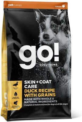 Гоу! Шкіра + Шерсть Go! Solutions Skin + Coat Care Duck Recipe with Grains for Dogs сухий корм із качкою для собак, 11,4 кг (FG00016) 6093 фото
