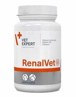 Реналвет Renalvet Vetexpert добавка при захворюванні нирок у собак і кішок, 60 капсул 635 фото