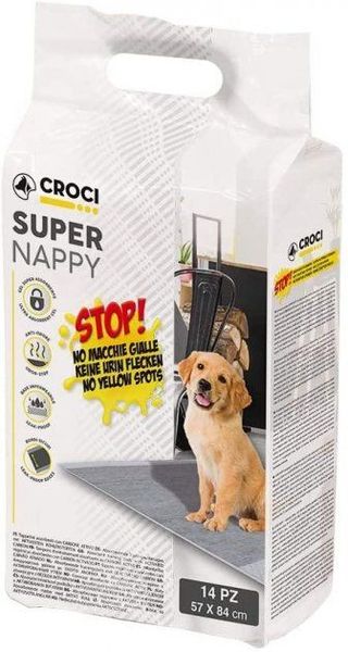 Пеленки для собак Croci Super Nappy 84*57 с активированным углем, 14 пелёнок в упаковке (C6028171) 5215 фото