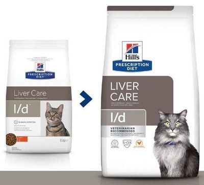 Хілс Hills PD Feline l/d Liver Care сухий корм для котів при ліпідозі печінки, печінковій енцефалопатії, 1,5 кг (607651) 7547 фото