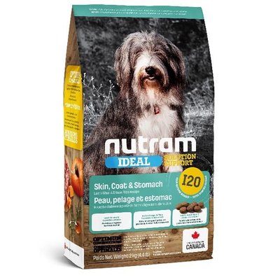 Нутрам I20 Nutram Ideal SS Skin, Coat & Stomach сухий корм для собак із чутливим травленням, 2 кг (I20_(2kg) 6394 фото