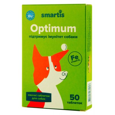 Смартис Smartis Optimum витаминная добавка с железом для повышения иммунитета у собак, 50 таблеток (980953) 6600 фото