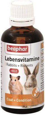 Lebensvitamine Beaphar витаминно-минеральный комплекс с витаминами C, В, Е и К для кроликов и грызунов, 50 мл (13173) 7288 фото