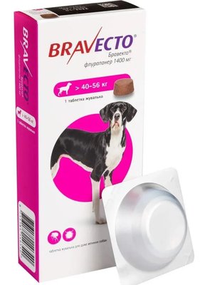 Бравекто 40-56 кг Bravecto таблетки від бліх та кліщів для собак, 1 таблетка 13 фото