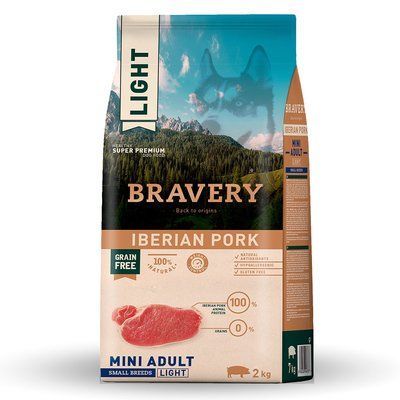 Бравері Bravery Iberian Pork Light Mini Adult Dog сухий корм для дрібних собак із надмірною вагою, 2 кг 04PE002000.0006.0192 фото