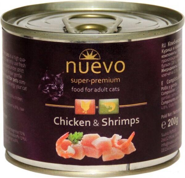 Нуево 200 гр Nuevo Cat Adult Chicken & Shrimps влажный корм с курицей и креветками для кошек (95107) 3934 фото