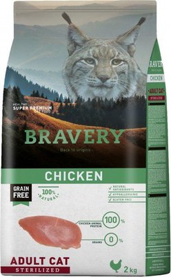 Бравері Bravery Chicken Sterilized сухий корм з куркою для стерилізованих кішок і кастрованих котів, 2 кг (7678) 6550 фото
