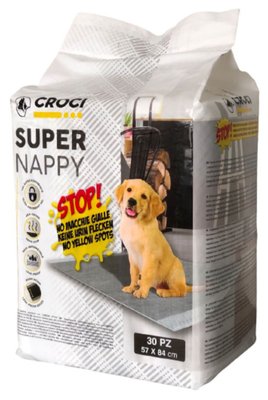 Пелюшки для собак Croci Super Nappy 84*57 з активованим вугіллям, 30 пелюшок в упаковці (C6028173) 5216 фото