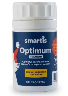 Смартіс Smartis Optimum Premium вітамінна добавка із залізом для підвищення імунітету у собак, 60 таблеток (980922) 6601 фото