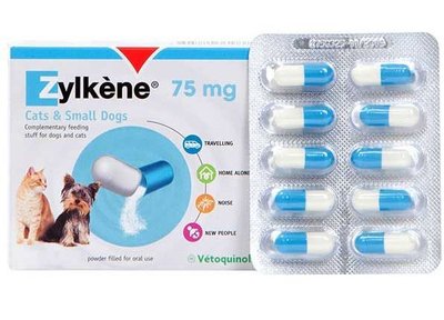 Зілкене 75 мг Zylkene заспокійливий антистресовий засіб для дрібних собак і кішок, 10 капсул, блІстер 1274 фото