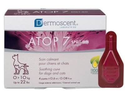 Атоп 7 Dermoscent Atop 7 Spot-on краплі за атопії, алергії шкіри у собак і котів вагою до 10 кг, 4 піпетки 6960 фото