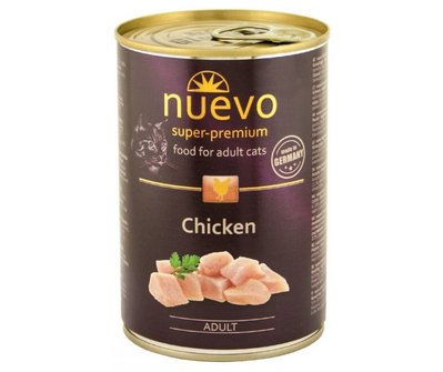 Нуево 400 гр Nuevo Cat Adult Chicken влажный консервированный корм с курицей для кошек, упаковка 6 банок (95105) 7013 фото