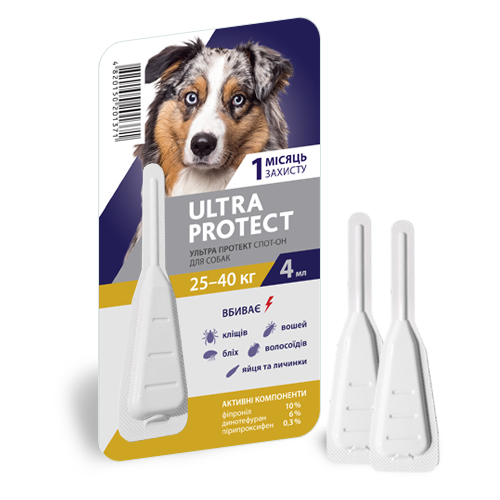 Ультра Протект для собак від 25 до 40 кг Ultra Protect краплі від бліх і кліщів, 1 піпетка 1501 фото