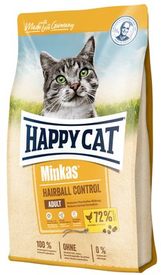 Happy Cat Adult Minkas Hairball Control cухой корм для выведения шерсти из ЖКТ кошек, 4 кг (70417) 6915 фото