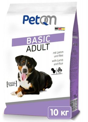 PetQM Dog Basic Adult with Lamb and Rice сухой корм с ягненком и рисом для взрослых собак, 10 кг (701565) 7401 фото