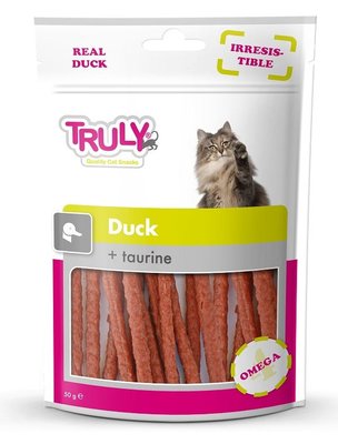 Truly Duck + Taurine Snacks ласощі для кішок з м'ясом качки та таурином, 50 гр (66355) 5729 фото