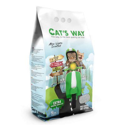Бентонитовый наполнитель CAT'S WAY алоэ вера + зеленые гранулы, 5л CTSWY-005-1 фото