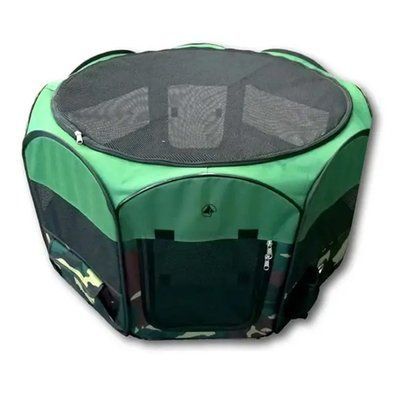 Сумка-манеж для тварини Fence Fast & Easy, зручно для виставок, зел / хакі, 92х92х49см 8196 фото