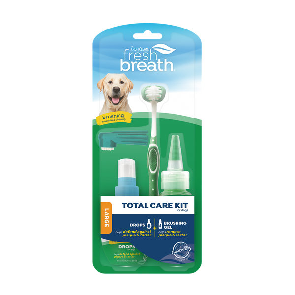Набор TropiСlean Fresh Breath Total Care Kit for Large Dog "Свежее Дыхание" для больших собак, гель + капли в воду + 2 щётки 5432 фото